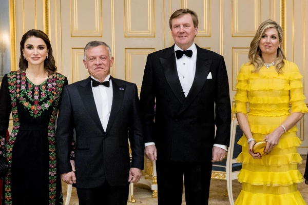 Rania de Jordania, rey Abdalá II, rey Guillermo Alejandro y Máxima de Holanda