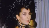 Cher In Black Headdress At Oscars