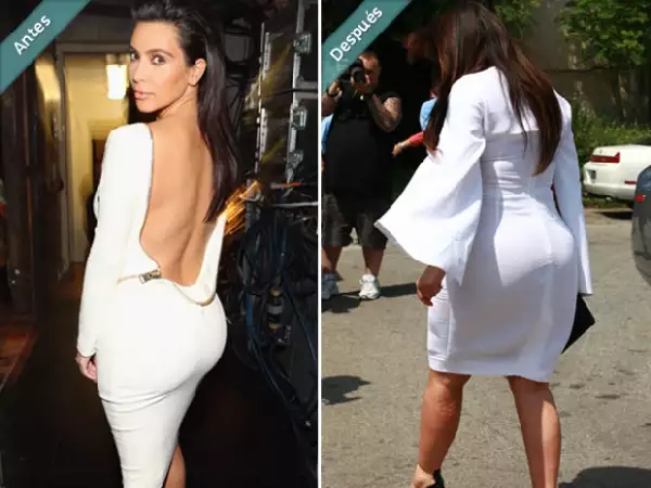 El trasero de Kim también ha aumentado notablemente su volumen.