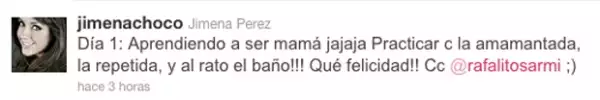 La Choco compartió en la red social cómo ha sido su primer día como mamá.