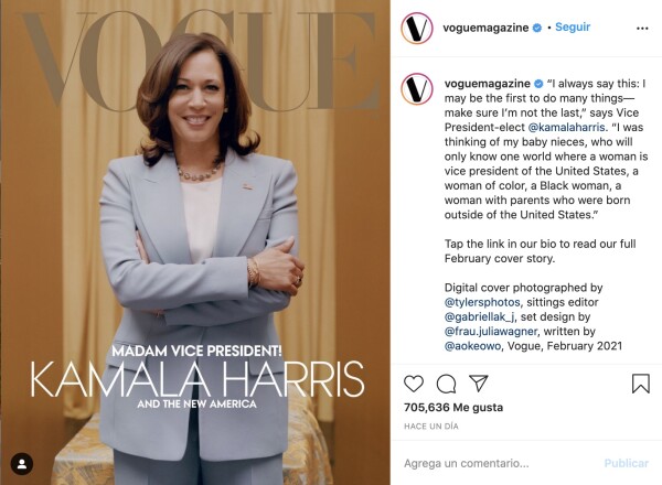 Kamala Harris en la portada de la revista Vogue