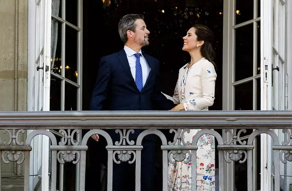 Crown Prince Frederik Of Denmark Receives From The Palace Balcony The People's Homage On His 50th Birthday