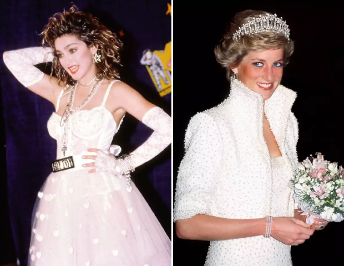 Madonna y Lady Di, aunque sumamente diferentes entre ellas, protagonizaron el estilo de los 80.