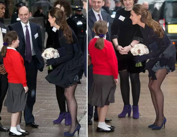 Una vez más, el viento traicionó a la Duquesa, pues su falda se levantó.