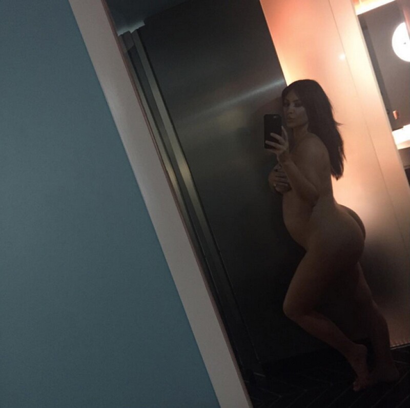 Con esta selfie, Kim Kardashian acalló los rumores sobre un fake pregnancy.