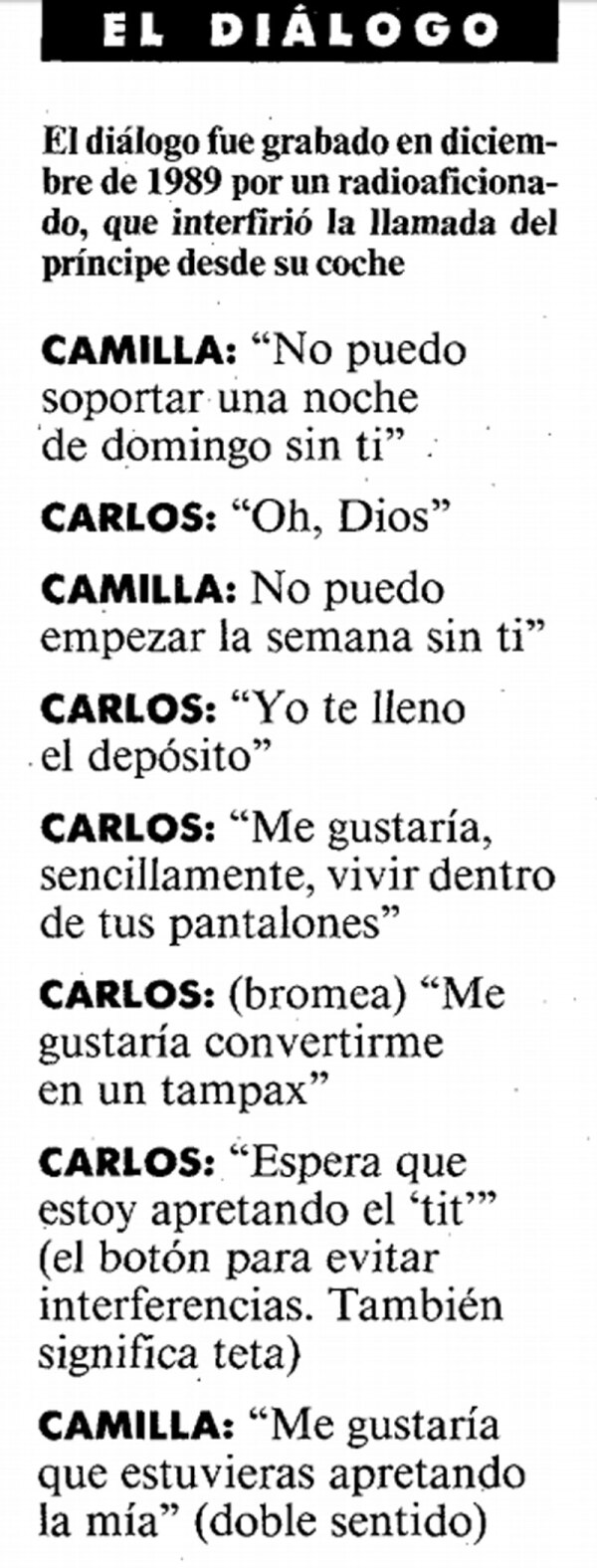 Diálogos entre Carlos y Camilla