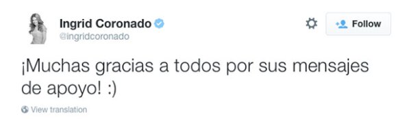 Ingrid agradeció a sus seguidores por su apoyo.