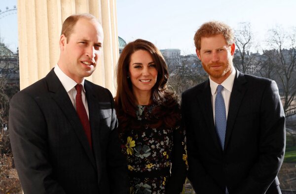 Kate Middleton, el príncipe William y el príncipe Harry.