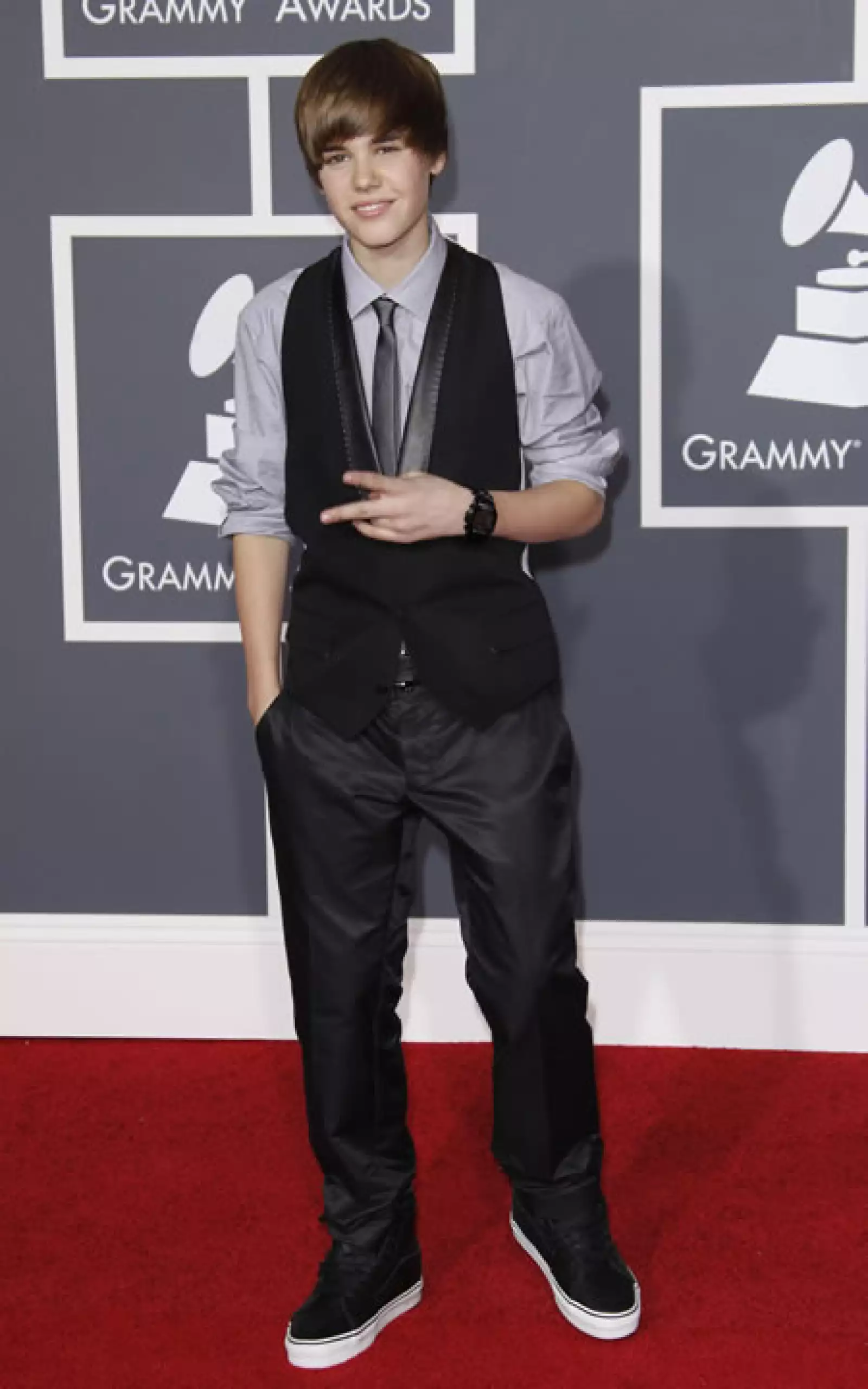 Justin Bieber era sólo un niño en el Grammy 2010.