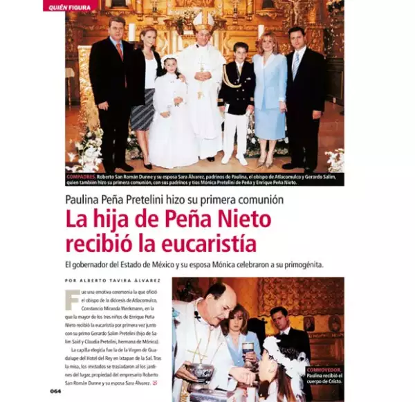 La Primera Comunión de Paulina Peña fue publicada en Quién ® en 2005.