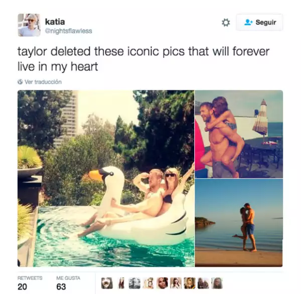 Y Taylor también borró sus fotos con Calvin.