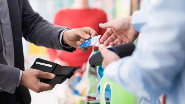 Man paying with his credit card