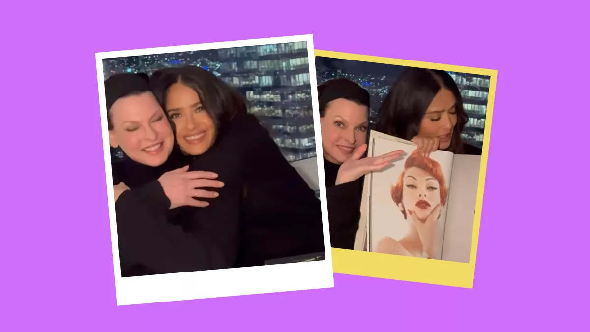 Salma Hayek promociona el nuevo libro de Linda Evangelista, la ex de su esposo 