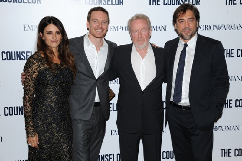 El director Ridley Scott y parte del elenco de "El abogado del crimen"