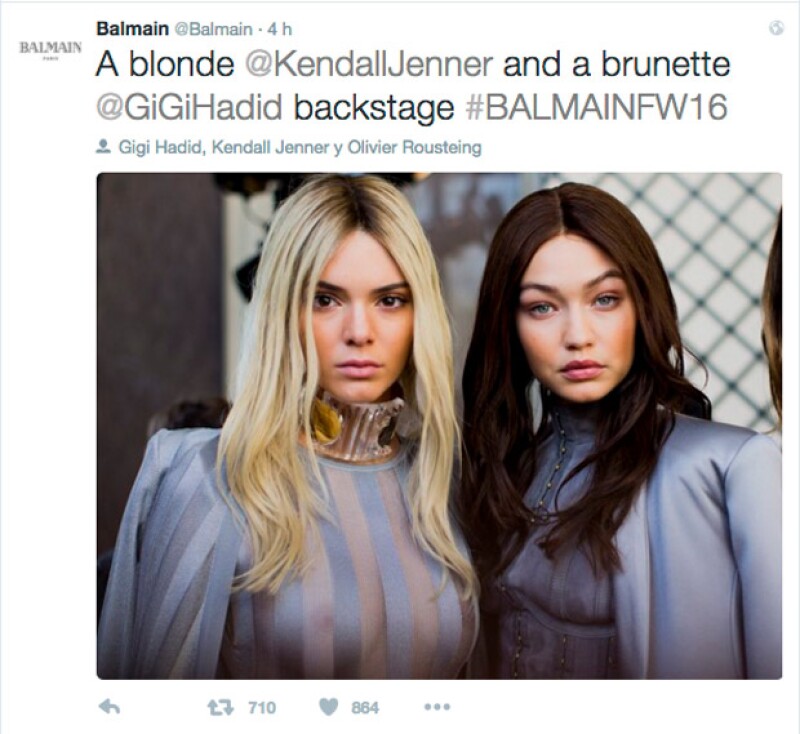 Balmain también presumió el switch que hicieron las modelos.