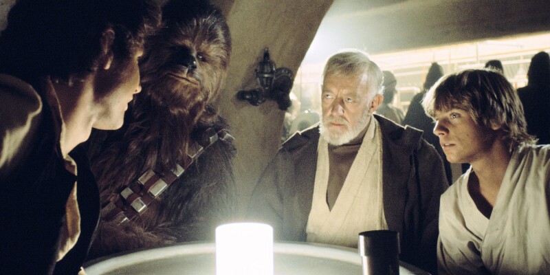 Escena de Star Wars en la cantina de Mos Eisley.