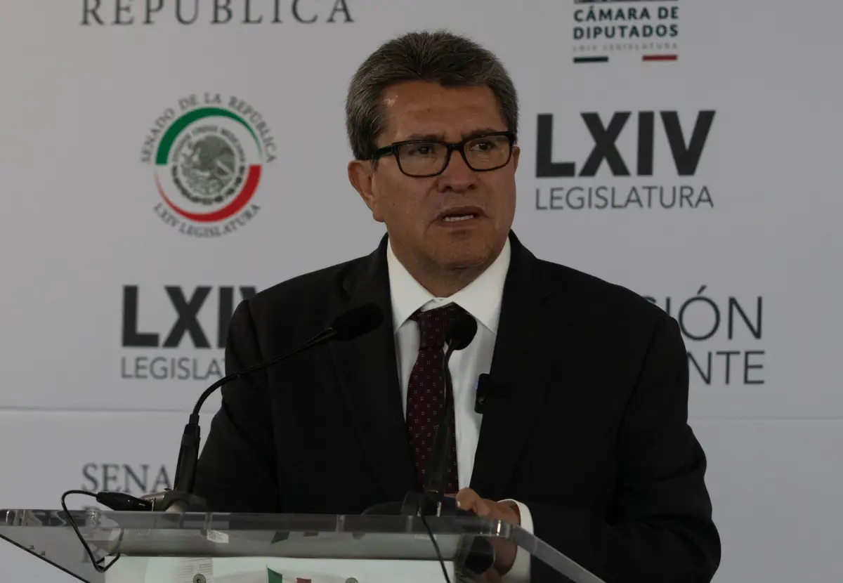 Ricardo Monreal, coordinador del grupo parlamentario de Morena ofreció conferencia de prensa en la Cámara de Senadores durante la sesión Ordinaria.