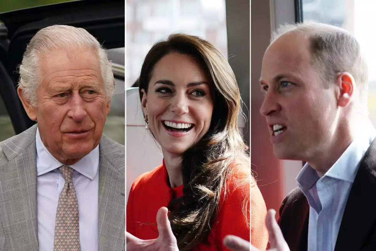 El rey Carlos III, Kate Middleton y el príncipe William