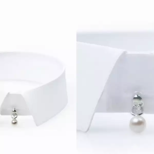 La afamada heredera de la familia Fendi, Delfina Delettrez, creó un cuello con detalles en plata y perla.