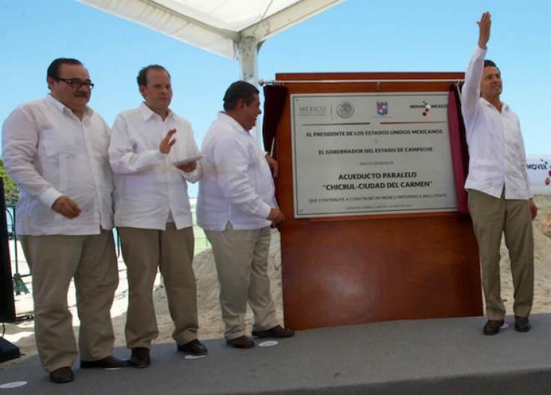 e�a Nieto inaugura el Acueducto Paralelo Chicbul, en Ciudad del Carmen