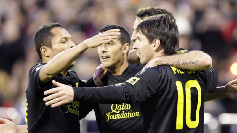 El Barcelona celebra su triunfo ante el Zaragoza