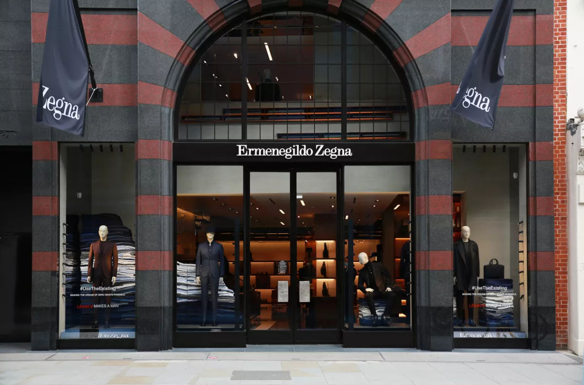 fachada de la tienda en Londres de Ermenegildo Zegna