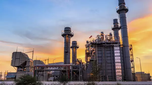 Turbine generator in power plant with twilight