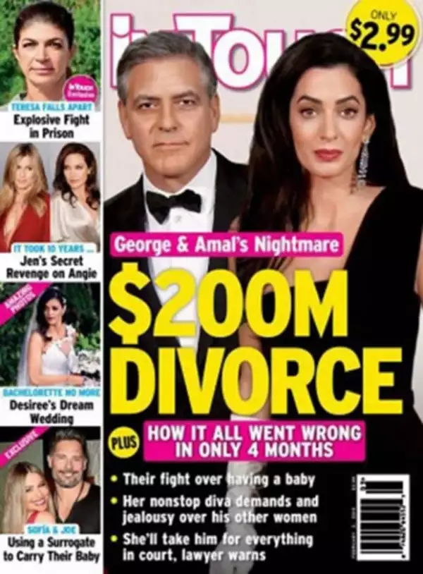 Esta es la portada de InTouch que habla del divorcio.