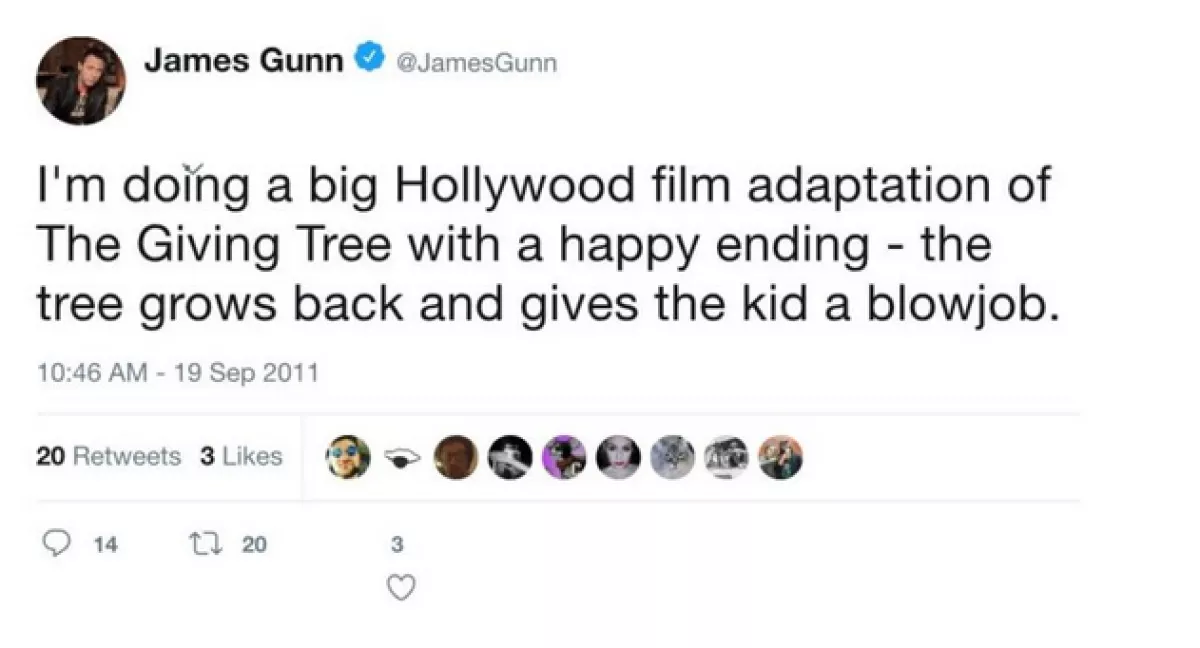 Tweet de James Gunn en 2011