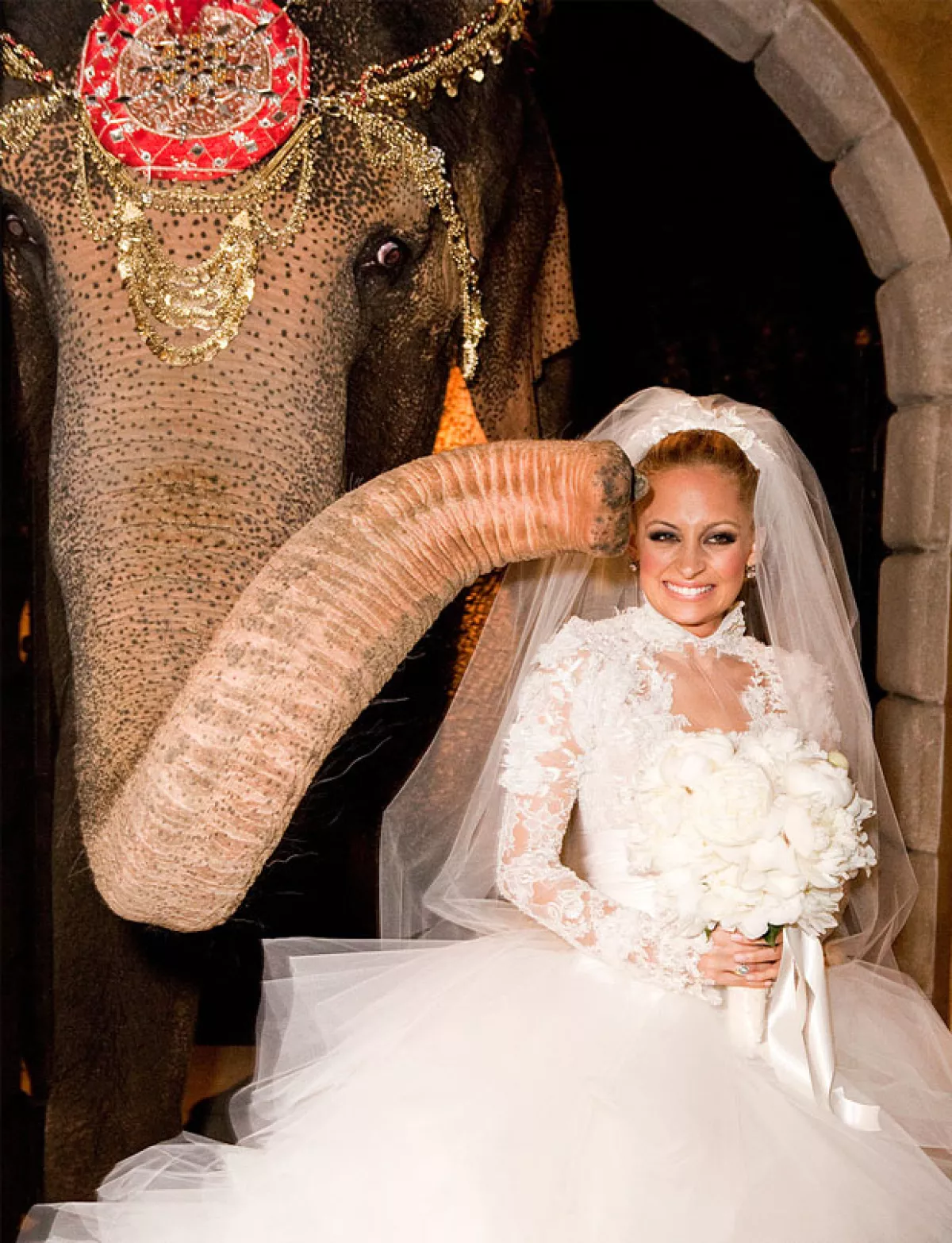 Nicole Richie tuvo un invitado especial en su boda... ¡un elefante!