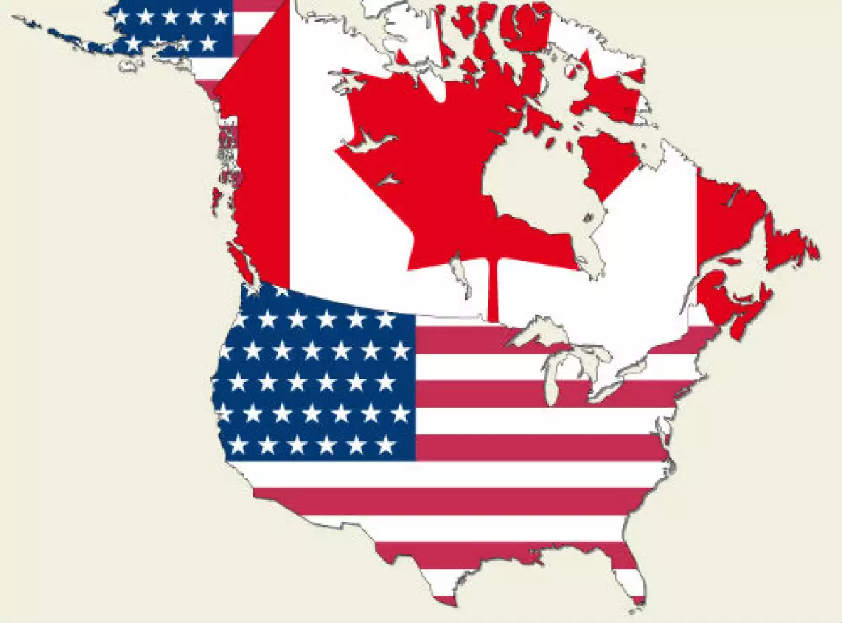 mapa de Canad� y Estados Unidos
