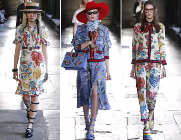 El estampado floral ya es un código de las piezas de Alessandro Michele para Gucci.