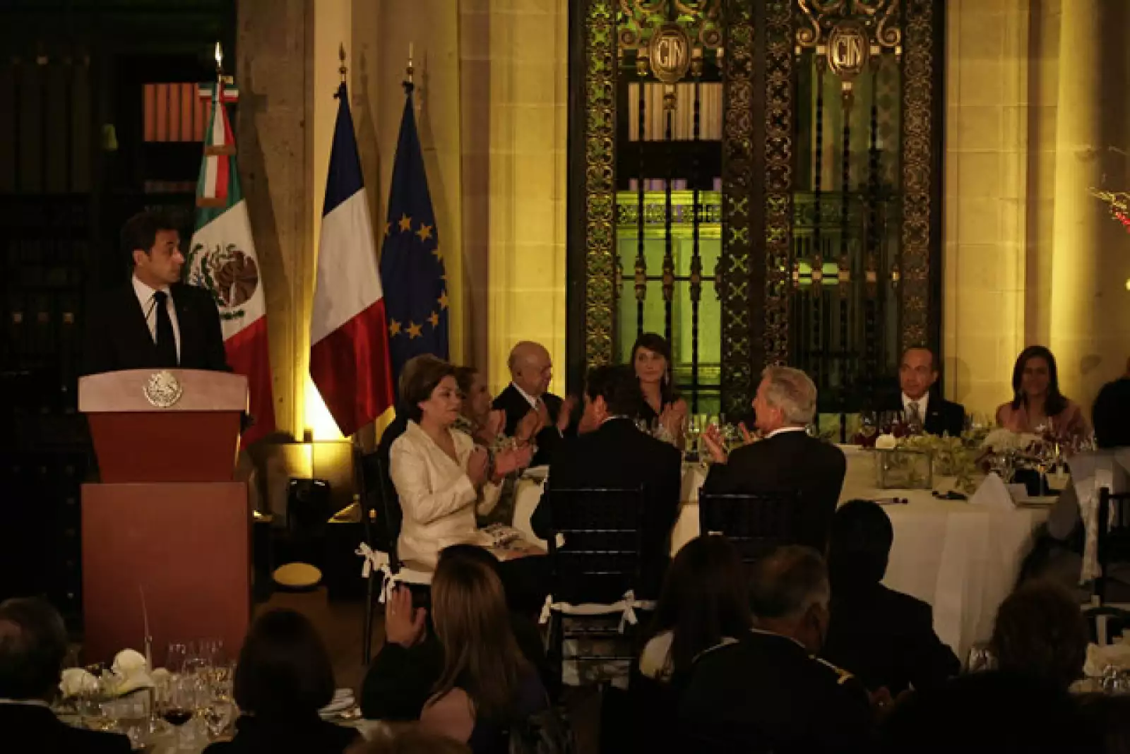 Cena Sarkozy en Palacio Nacional