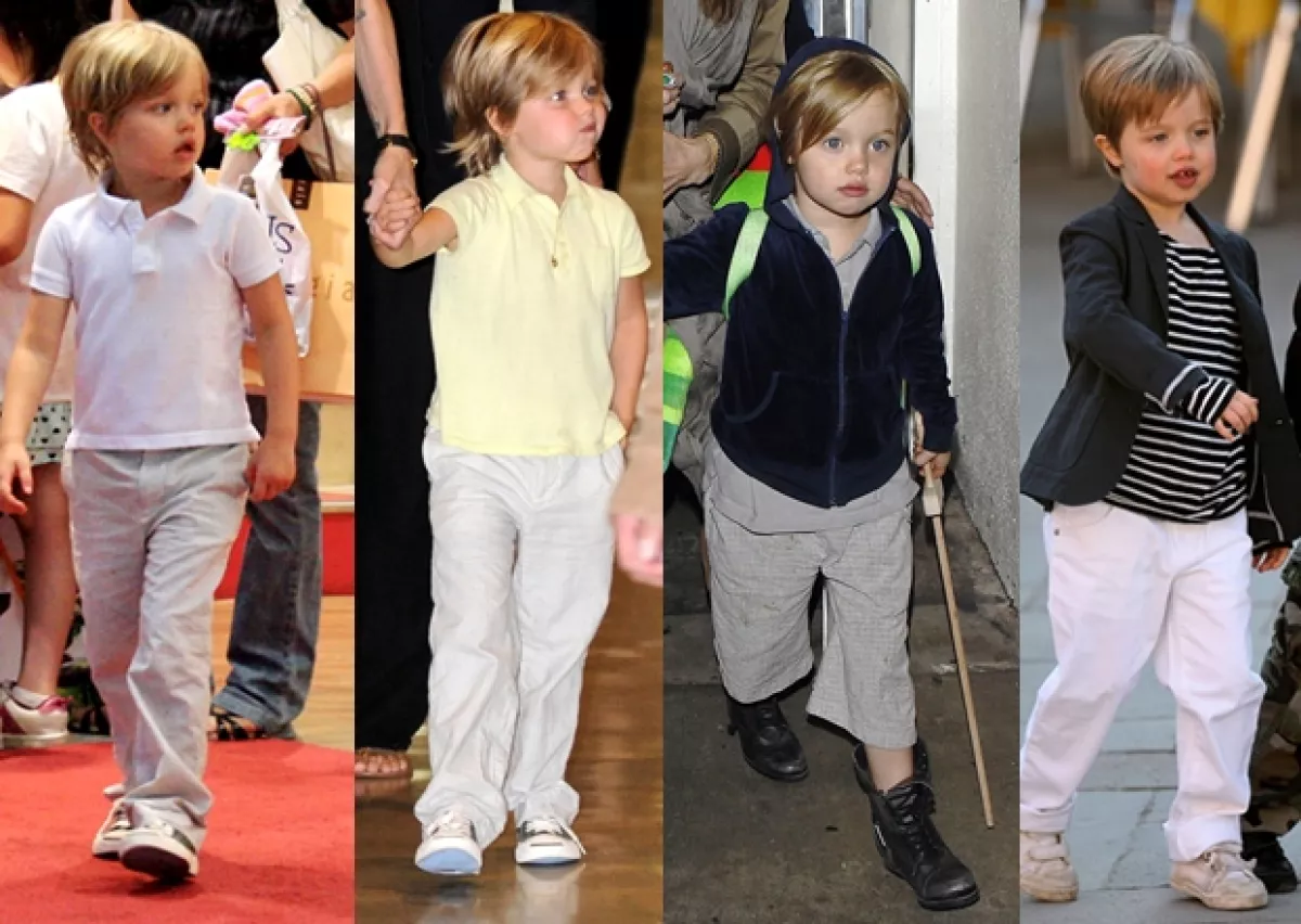 Los looks de Shiloh son muy masculinos.