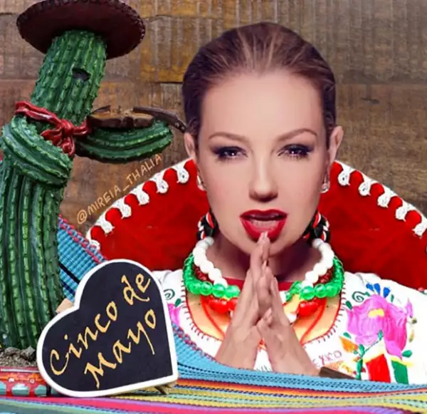 Muy al "Amor a la mexicana" y con tequila fue como Thalía disfrutó de este día.