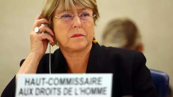 UN High Commissioner for Human Rights Bachelet attends a session of the Human Rights Council in Geneva