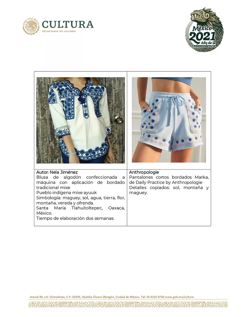 Foto: Secretaría de Cultura México, carta a Anthropologie