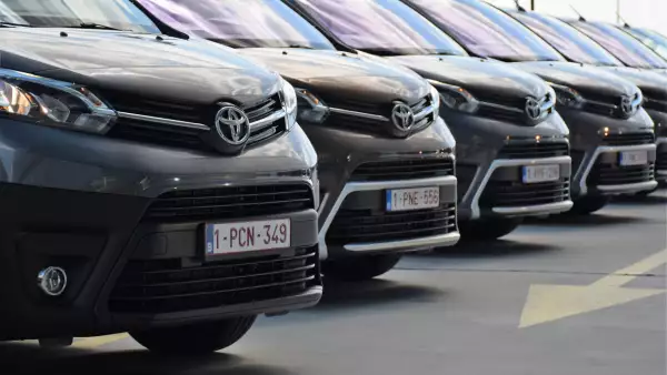 Toyota Proace vehicles on the parking