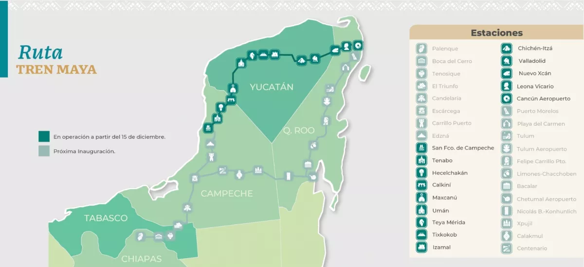 Mapa del Tren Maya