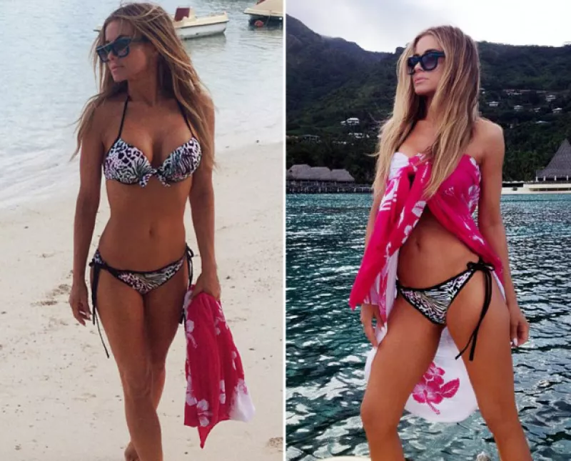 La actriz posó de lo más sexy para su Instagram desde el tropical Tahití, dejando ver que pese a los años ha conservado su figura a la perfección.