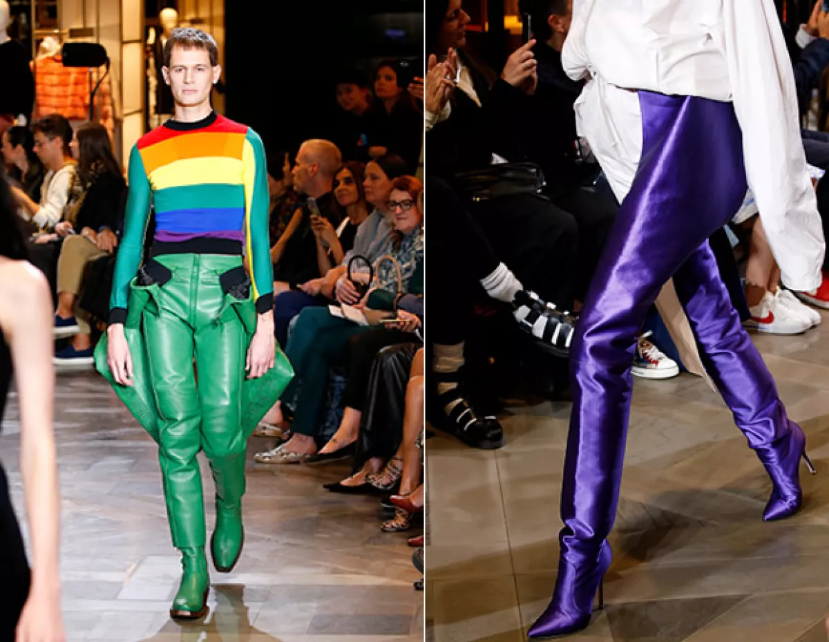 Una de las marcas con las que Vetements tiene colaboraciones es Manolo Blahnik (derecha)