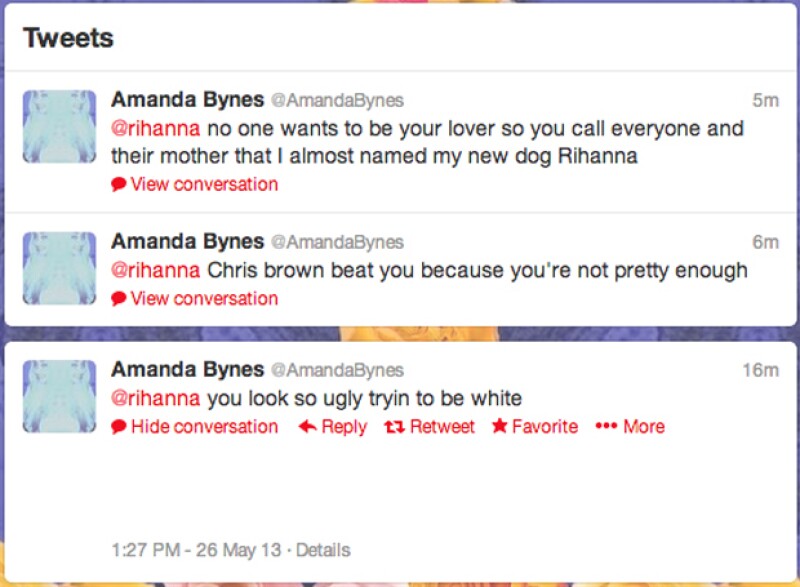 Amanda Bynes y su inesperado ataque en redes a Rihanna.