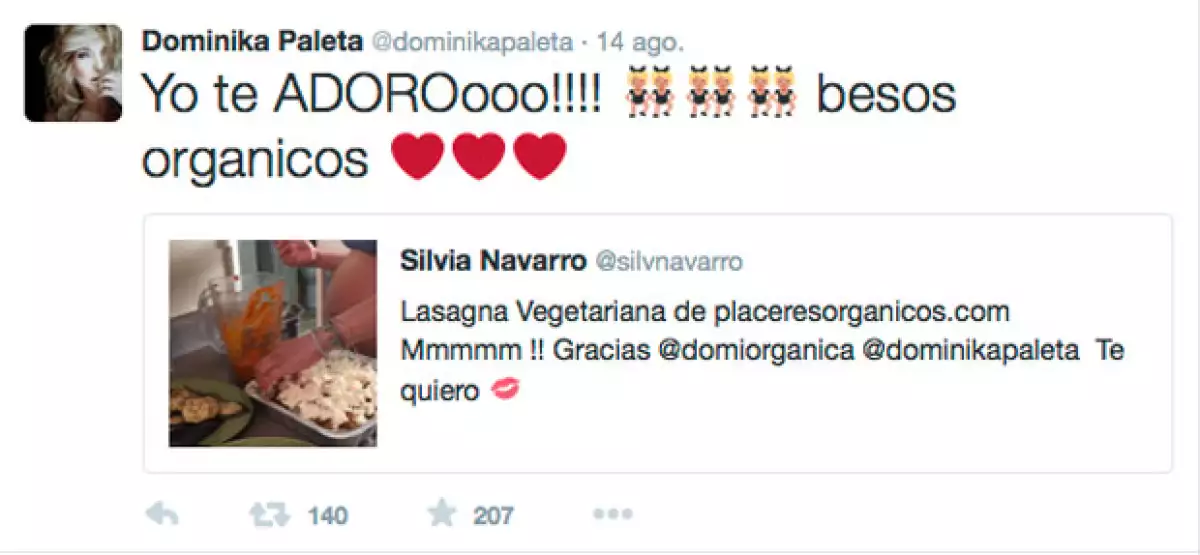 Dominika mostró su amor por Silvia a través de redes sociales.