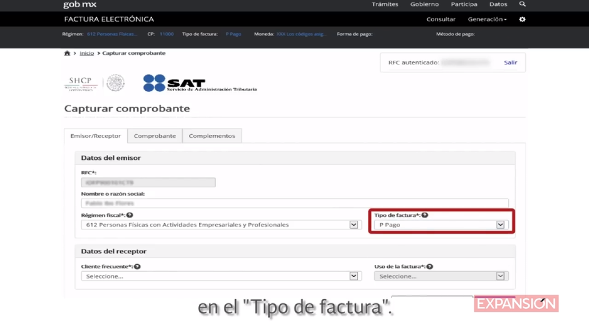 Tutorial Generación de Complemento de Pago en el servicio gratuito del SAT