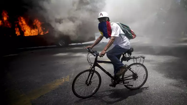 Opposition demonstration near the Generalisimo Francisco de Miranda Airbase "La Carlota" in Caracas