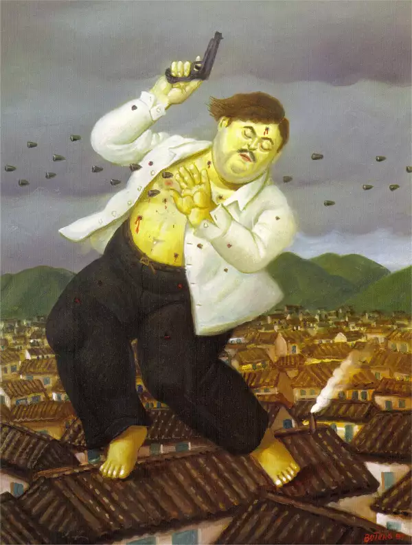 La muerte de Pablo Esobar de Botero 