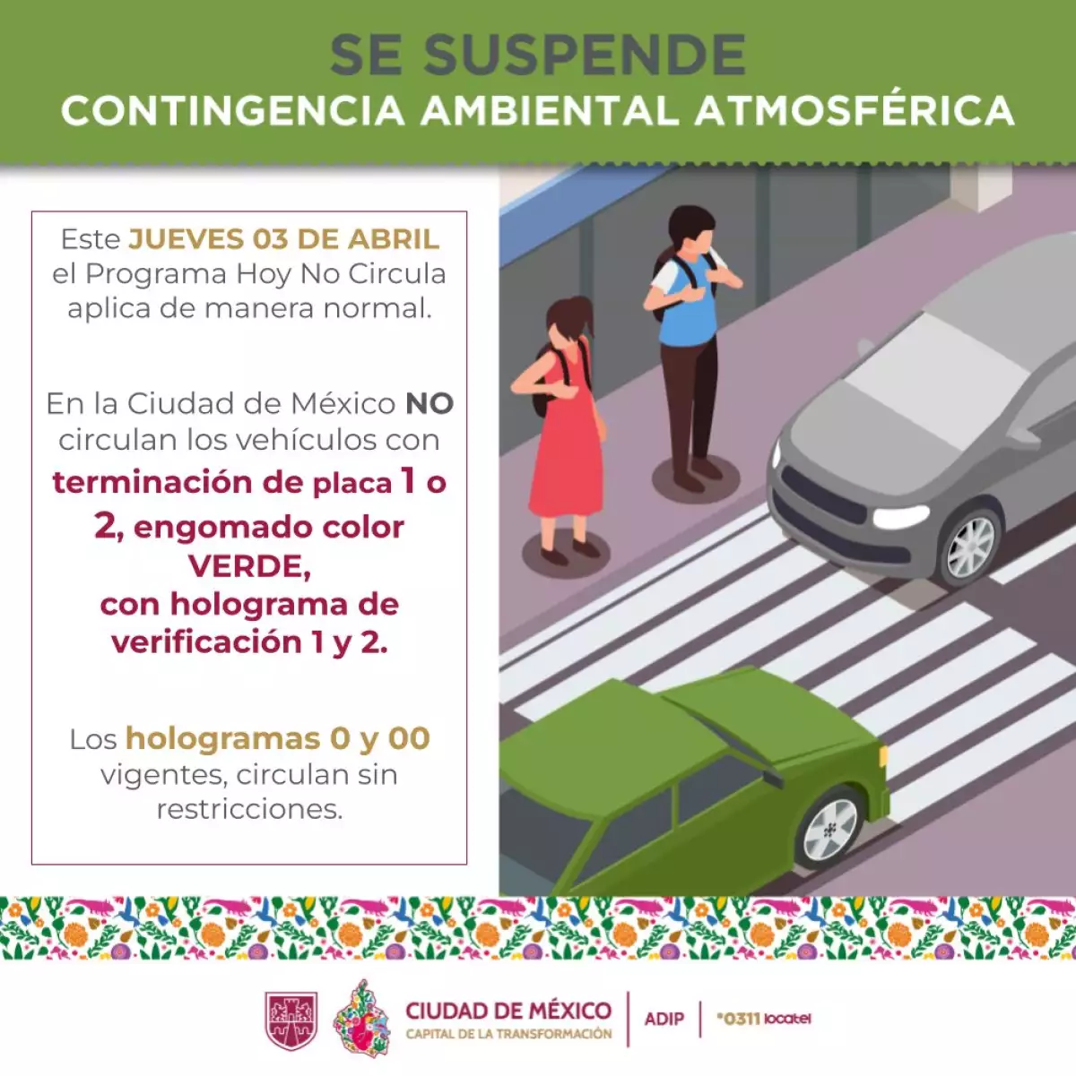 hoy no circula 3 abril 2025