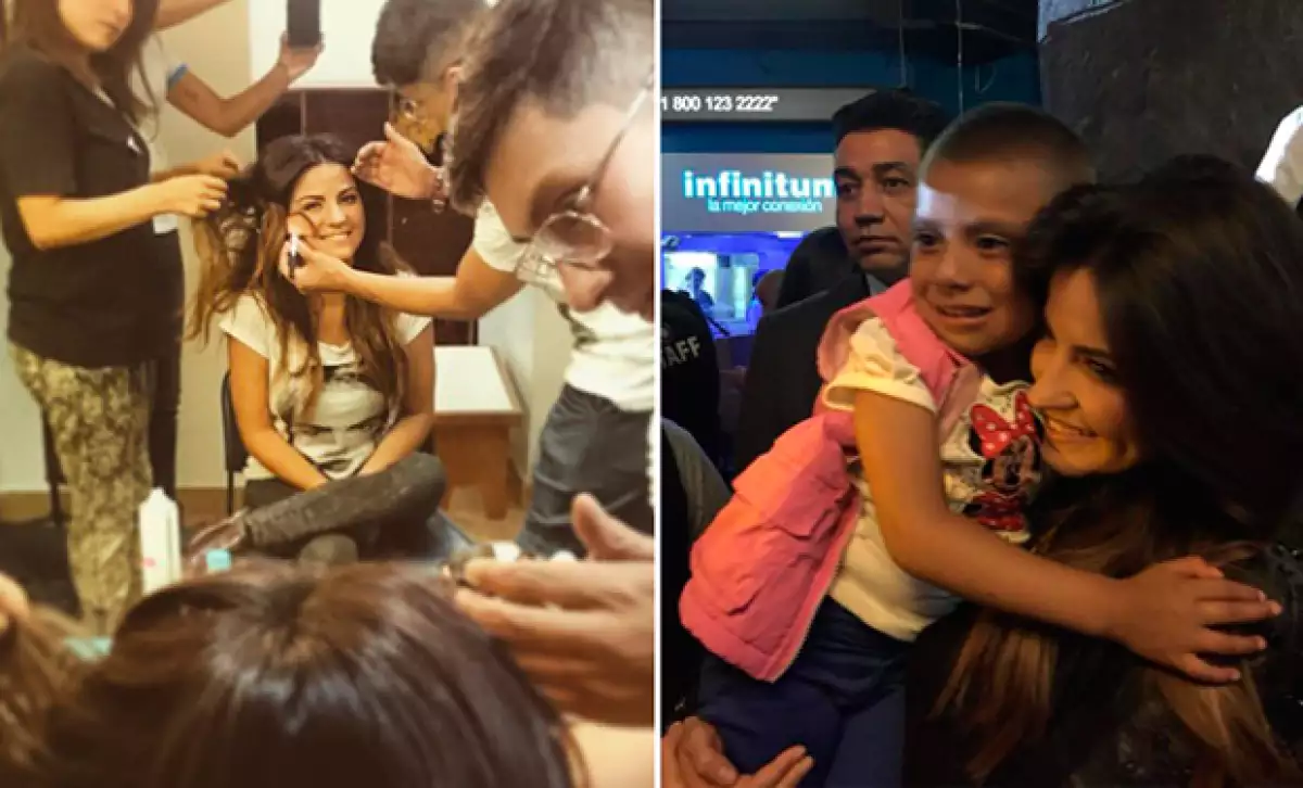 Maite Perroni además de convivir con algunos de los niños, también realizó una presentación durante el evento.