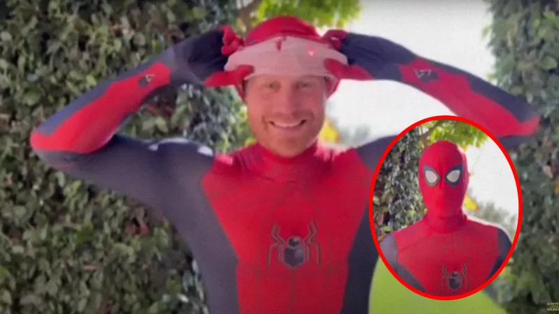 El príncipe Harry se disfraza de Spider-Man por una buena causa. 