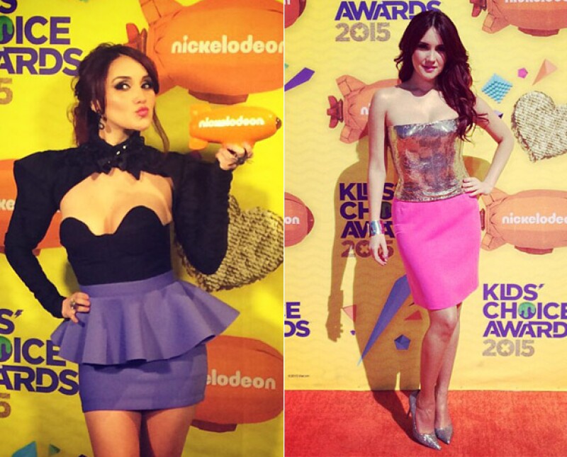 Dulce María cambió de outfit para subir por su premio al escenario de los Kid´s Choice Awards.
